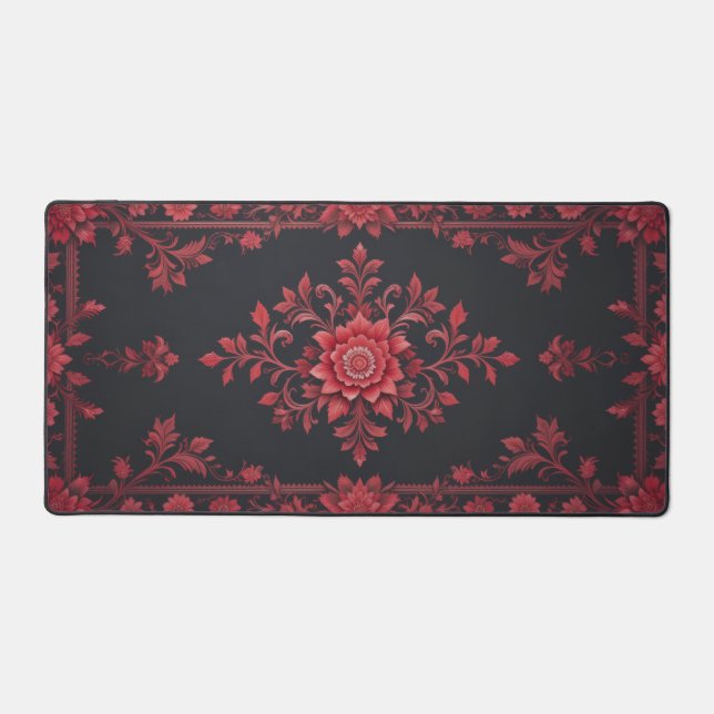 Victorian Lace Desk Mat | Gothic Floral Mousepad | (Front)