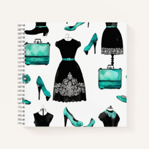 Victorian Lace Little Black Dress LBD Embellish Notebook