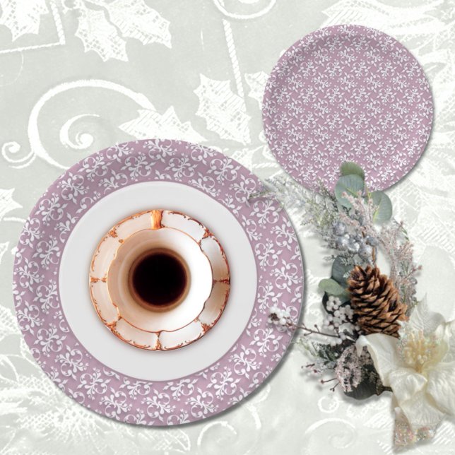 Victorian Lace Pink Paper Plates (Creator Uploaded)