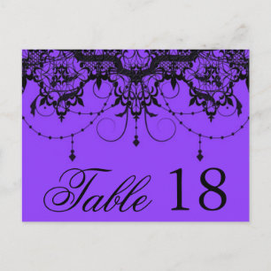 Victorian Lace Purple Table Number PostCard