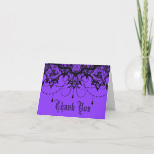 Victorian Lace Purple Thank You Card