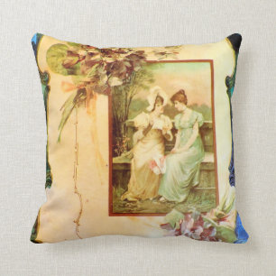 Victorian Ladies in the Garden Photo Design Pillow