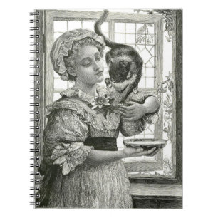Victorian Lady and Cat Spiral Carnet