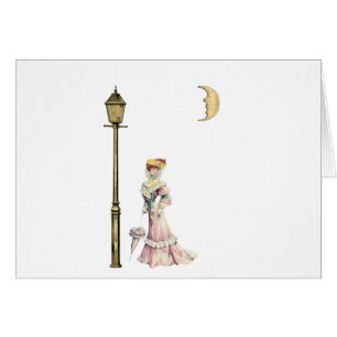 Victorian Lady and Lamp