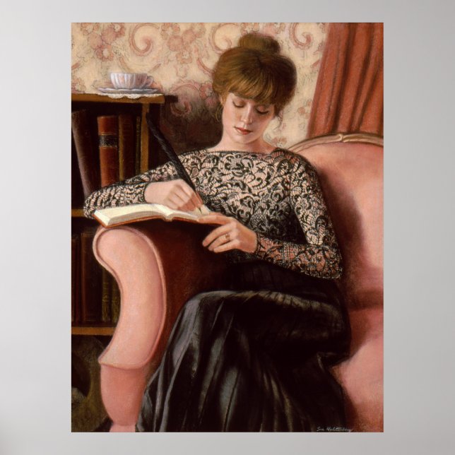 Victorian Lady Art Black Lace Elegant Decor Poster (Front)