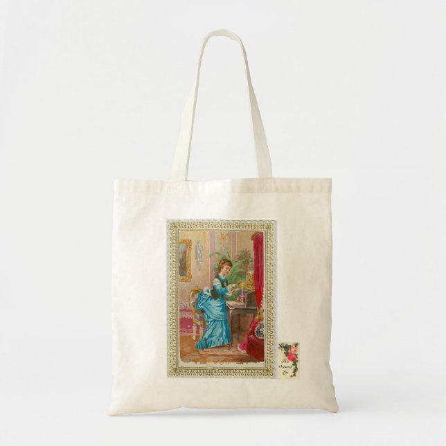 Victorian lady at her writing desk tote bag (Front)