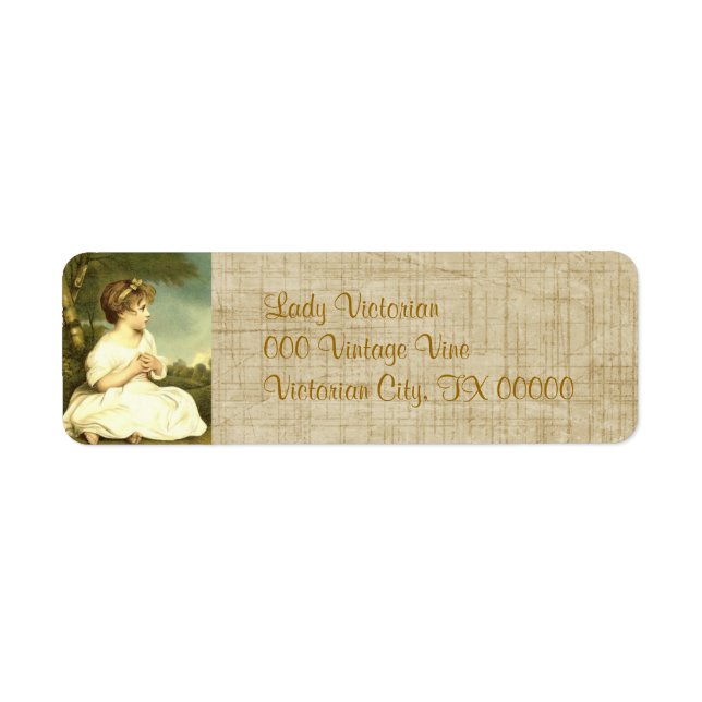 Victorian Lady Garden Return Address Labels (Front)