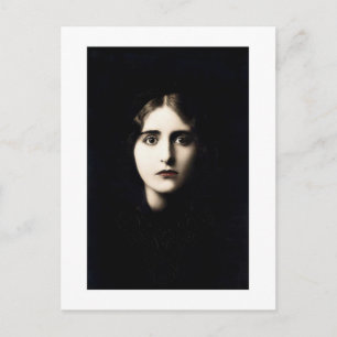 victorian lady haunting, stare, stark postcard