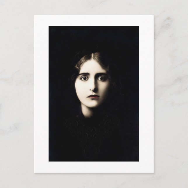 victorian lady haunting, stare, stark postcard (Front)
