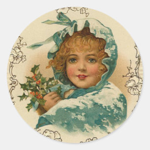 Victorian Lady Holiday, Christmas Stickers