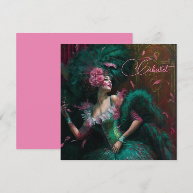 Victorian Lady in Emerald and Pink (Front/Back)