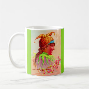 Victorian lady jester coffee mug