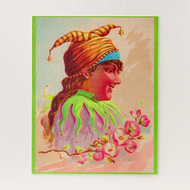 Victorian lady jester jigsaw puzzle (Vertical)