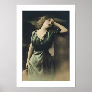 victorian lady, looking far away poster