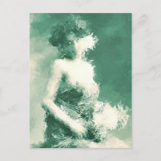 Victorian lady painting card