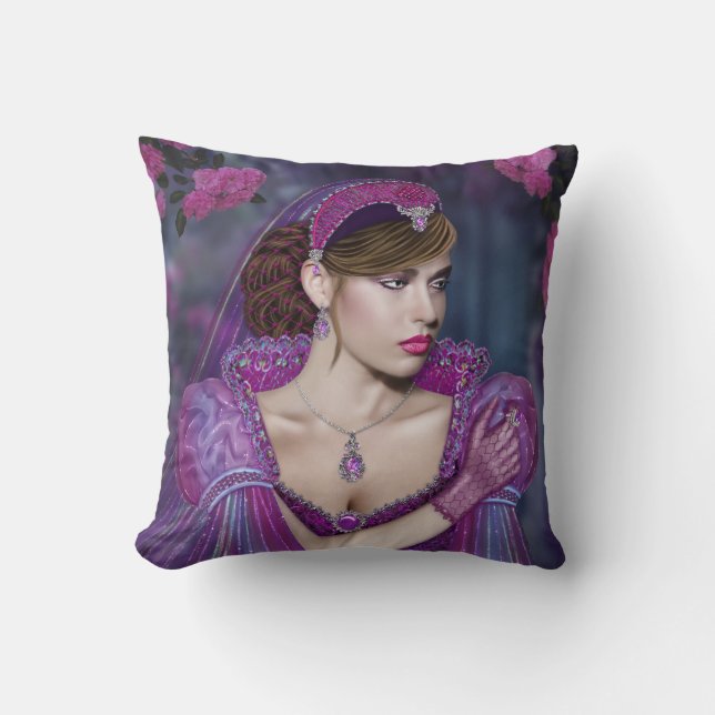 Victorian Lady Throw Pillow (Front)