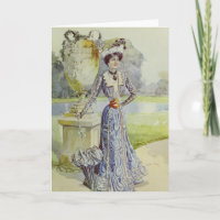 Victorian Lady–Vintage French Fashion – Aqua Dress