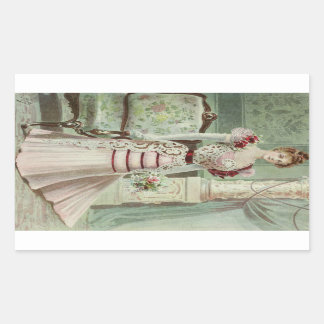 Victorian Lady–Vintage French Fashion –Pink Dress Sticker