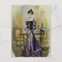 Victorian Lady–Vintage French Fashion–Yellow Dress