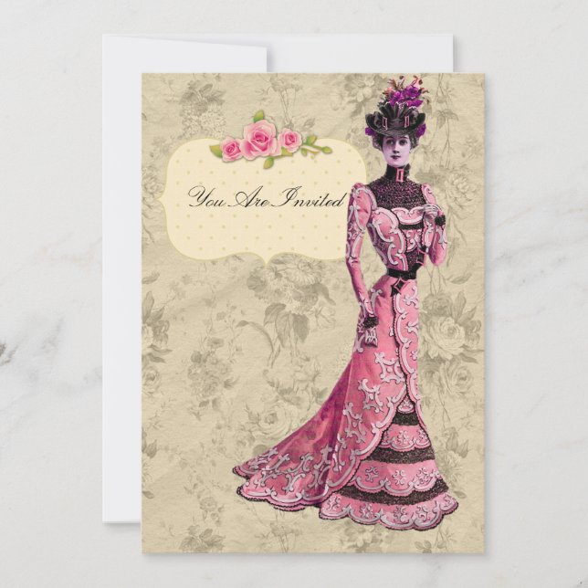 Victorian Lady Wedding Invitations (Front)