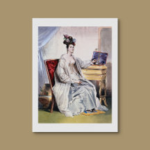 Victorian Lady with Jewellery Box - Elegant Vintag