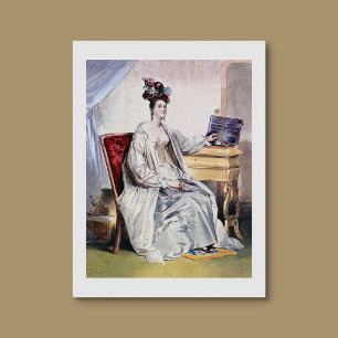 Victorian Lady with Jewellery Box - Elegant Vintag Poster