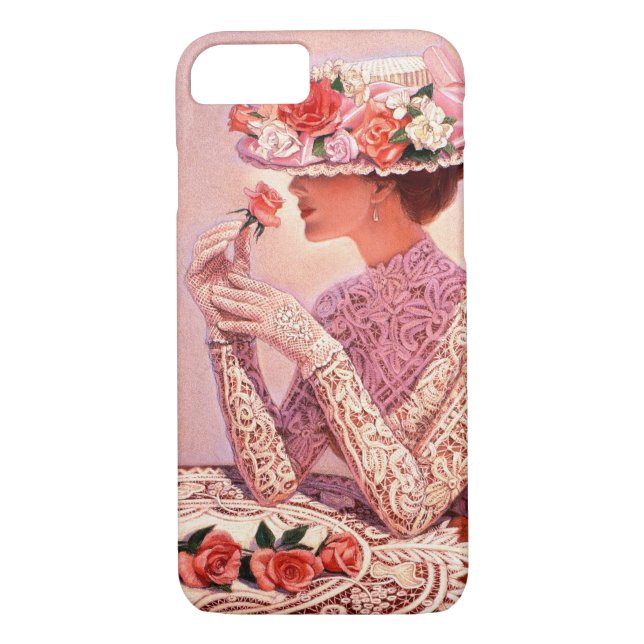 Victorian Lady with Rose iPhone 7 Case (Back)