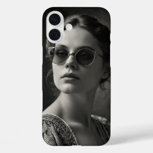Victorian Lady with Sunglasses Art iPhone 16 Plus Case