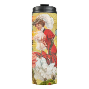 Victorian Lady Woman Elegant Rich Red Illustration Thermal Tumbler