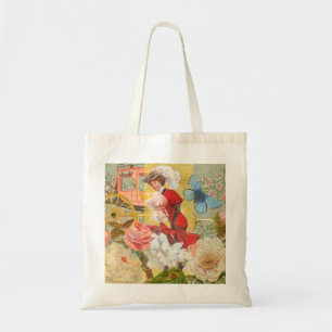 Victorian Lady Woman Elegant Rich Red Illustration Tote Bag