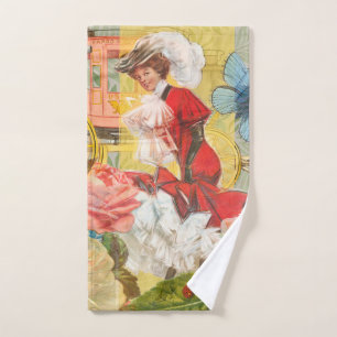 Victorian Lady Woman Fun Carriage Bath Towel Set