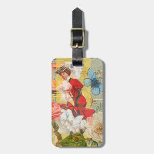 Victorian Lady Woman Fun Carriage Luggage Tag