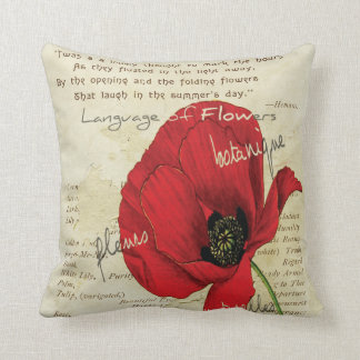 Victorian Language of Flowers Throw Pillow