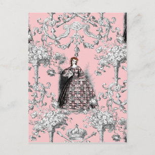 Victorian Lass on Dauphine Pink Postcard