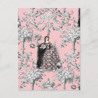 Victorian Lass on Dauphine Pink Postcard