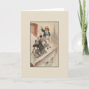 Victorian Latvian New Year Greeting Card