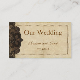 Victorian Leather  Steampunk Wedding Website Card