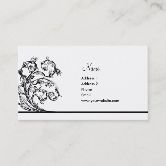 Victorian Leaves Business Card (Front)