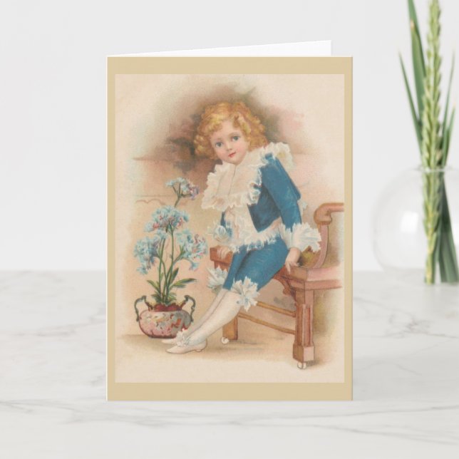 Victorian Little Boy Blue Note Card (Front)