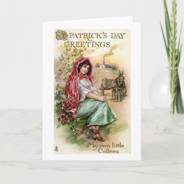 Victorian Little Colleen St. Patrick's Day Card (Front)