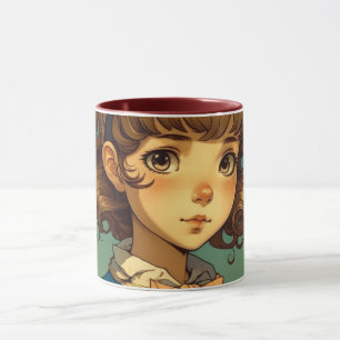 Victorian little girl in Anime style. Personalized Mug