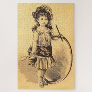 Victorian little girl print jigsaw puzzle