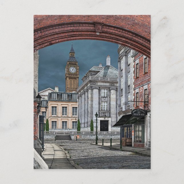 Victorian London with Big Ben Postcard (Front)