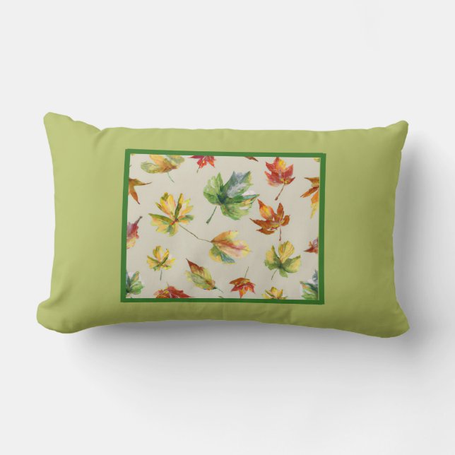 Victorian look fall leaves fun lumbar pillow (Front)