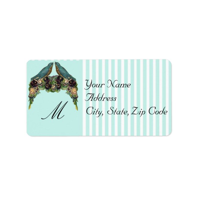 Victorian Love Birds Address Labels (Front)