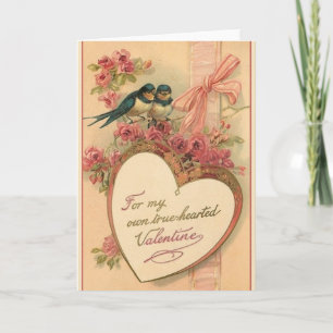 Victorian Love Birds Valentine's Day Card