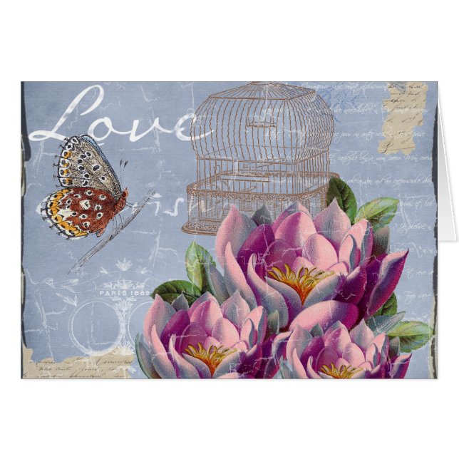 Victorian Love Thoughts Dreams Butterfly Bird Cage (Devant horizontal)