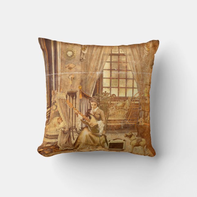 Victorian Lullaby Throw Pillow (Front)