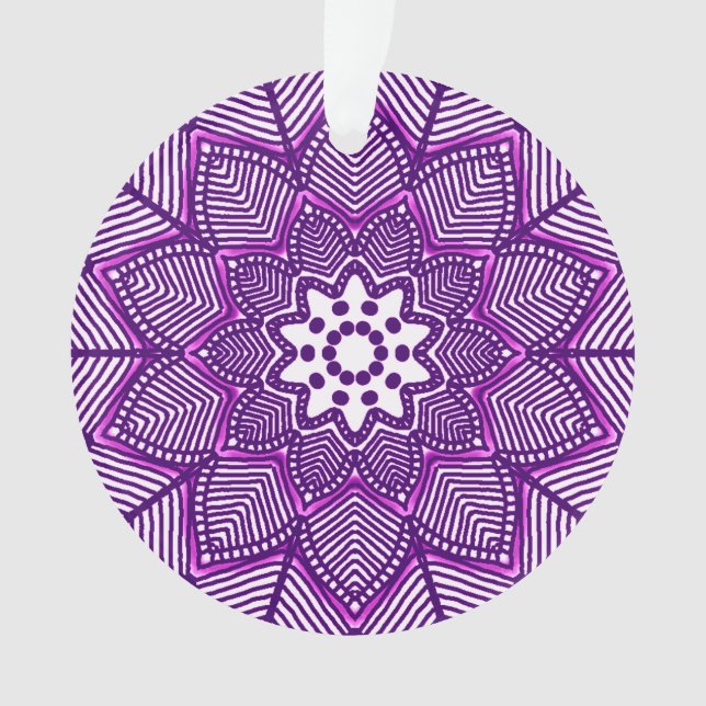 Victorian Magenta Mandala Ornament (Front)