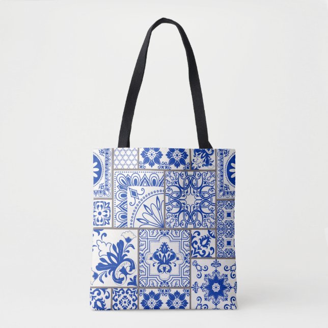 Victorian Majolica: Patchwork Tile Pattern. Tote Bag (Front)